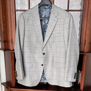 Alan Flusser Light Gray Plaid Blazer